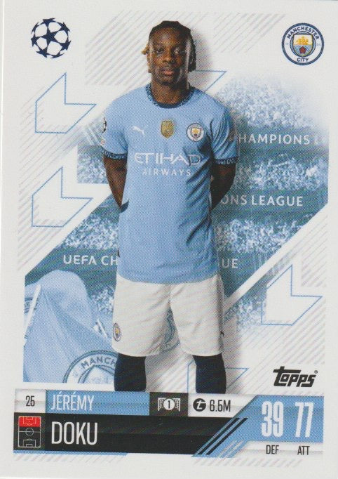 Soccer 2024-25 Match Attax UEFA Champions League - No 25 Jérémy Doku