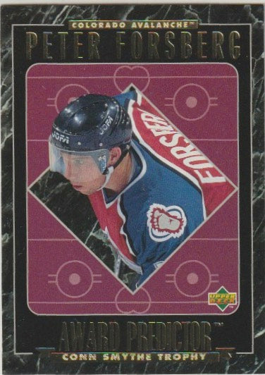 NHL 1995-96 Upper Deck Predictor Retail Award Prizes Redeemed - No RR54 - Peter Forsberg