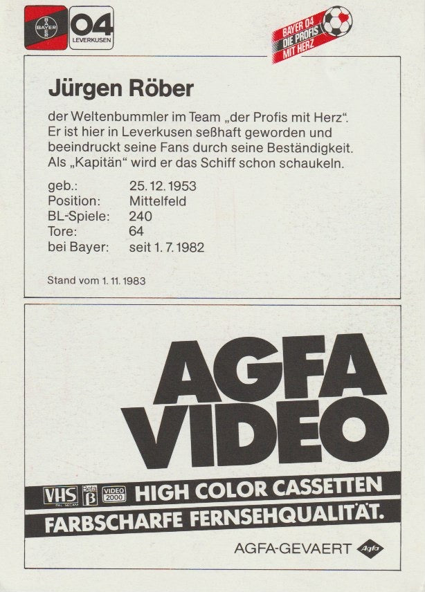 Fussball - Autogramm - Jürgen Röber