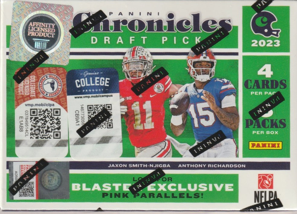 NFL 2023 Panini Chronicles Draft Picks Blaster Box