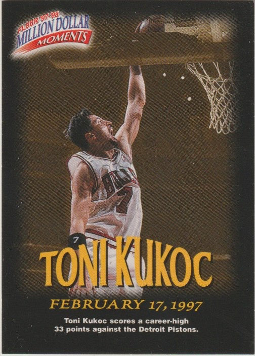 NBA 1997-98 Fleer Million Dollar Moments - No 40 - Toni Kukoc