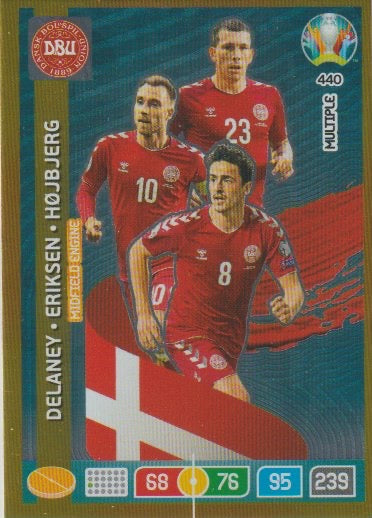 Soccer 2020-21 Panini UEFA Euro 2020 Adrenalyn XL Premium - No 40 - Delaney / Eriksen / Höjbjerg