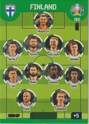 Soccer 2020-21 Panini UEFA Euro 2020 Adrenalyn XL Premium - No 171 - Team Finland