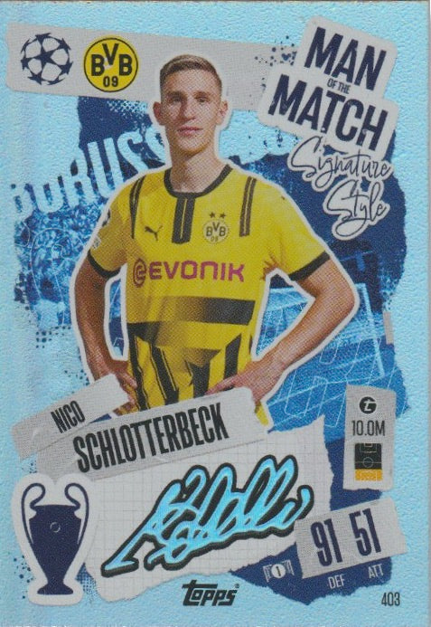 Soccer 2024-25 Match Attax UEFA Champions League - No 403 - Nico Schlotterbeck