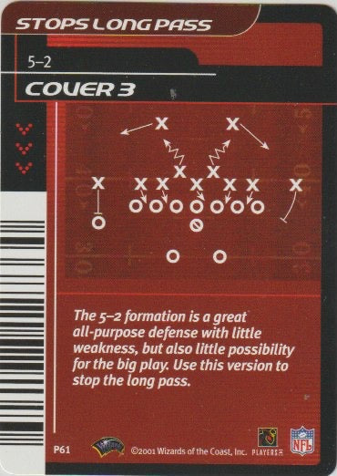 NFL 2001 Showdown 1st Edition Plays - No P61 - Cover 3