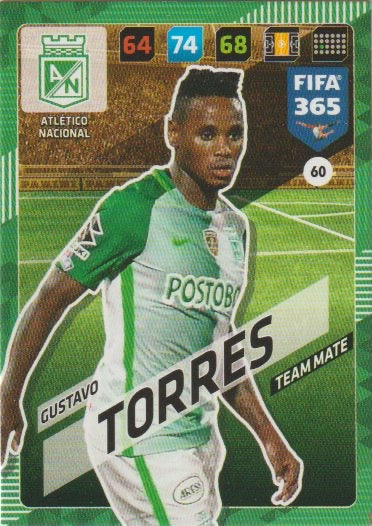 Soccer 2018 Panini FIFA 365 Adrenalyn XL - No 60 - Gustavo Torres