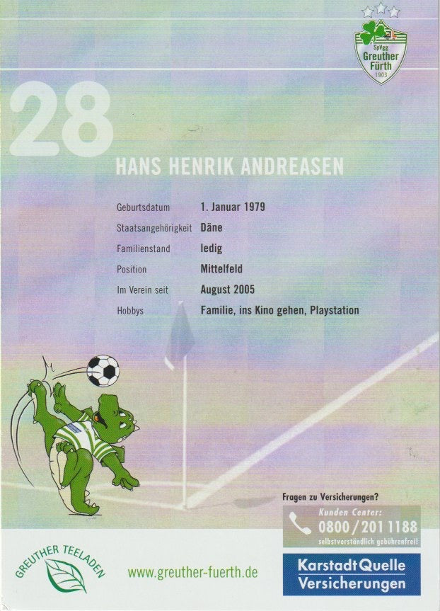 Soccer - Autograph - Hans Henrik Andreasen