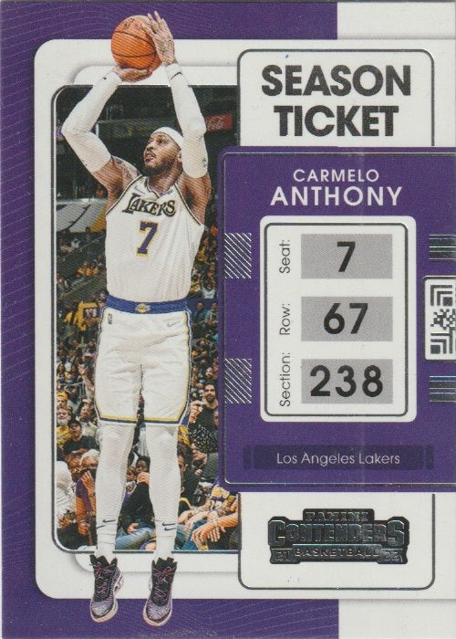 NBA 2021-22 Panini Contenders - No 82 - Carmelo Anthony