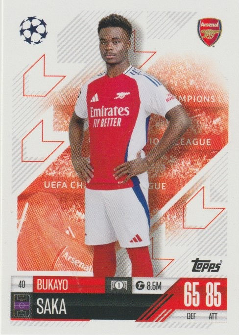 Soccer 2024-25 Match Attax UEFA Champions League - No 40 - Bukayo Saka