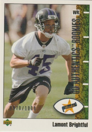 NFL 2002 UD Authentics - No 97 - Lamont Brightful