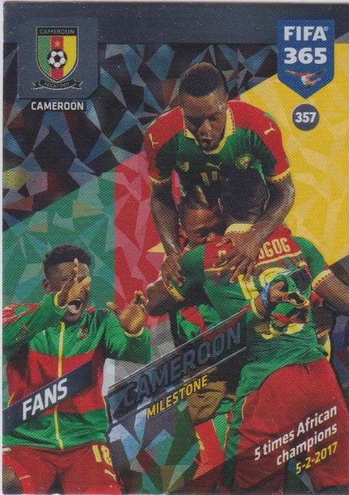 Fussball 2018 Panini FIFA 365 Adrenalyn XL - No 357 - Kamerun Afrika Meister
