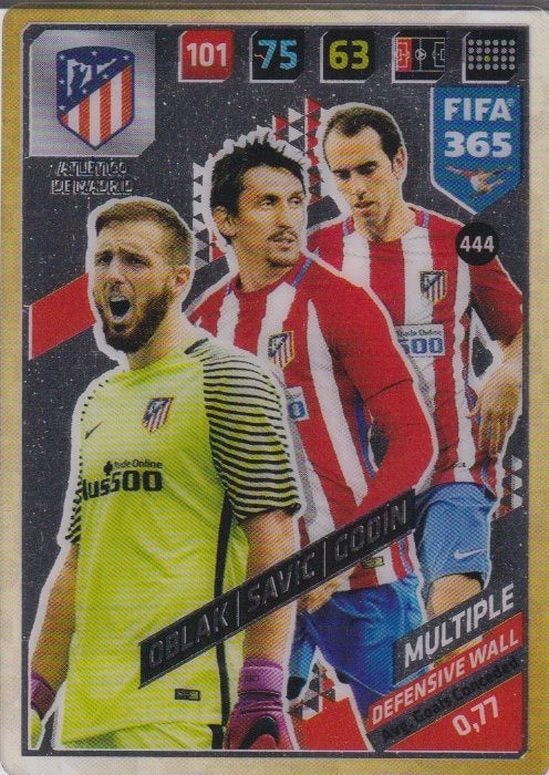 Fussball 2018 Panini FIFA 365 Adrenalyn XL - No 444 - Oblak / Savic / Godin