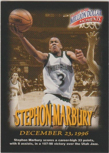 NBA 1997-98 Fleer Million Dollar Moments - No 42 - Stephon Marbury