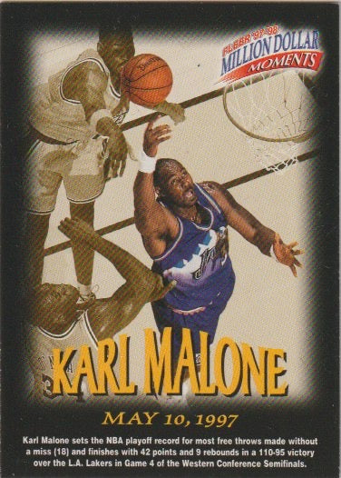 NBA 1997-98 Fleer Million Dollar Moments - No 17 - Karl Malone