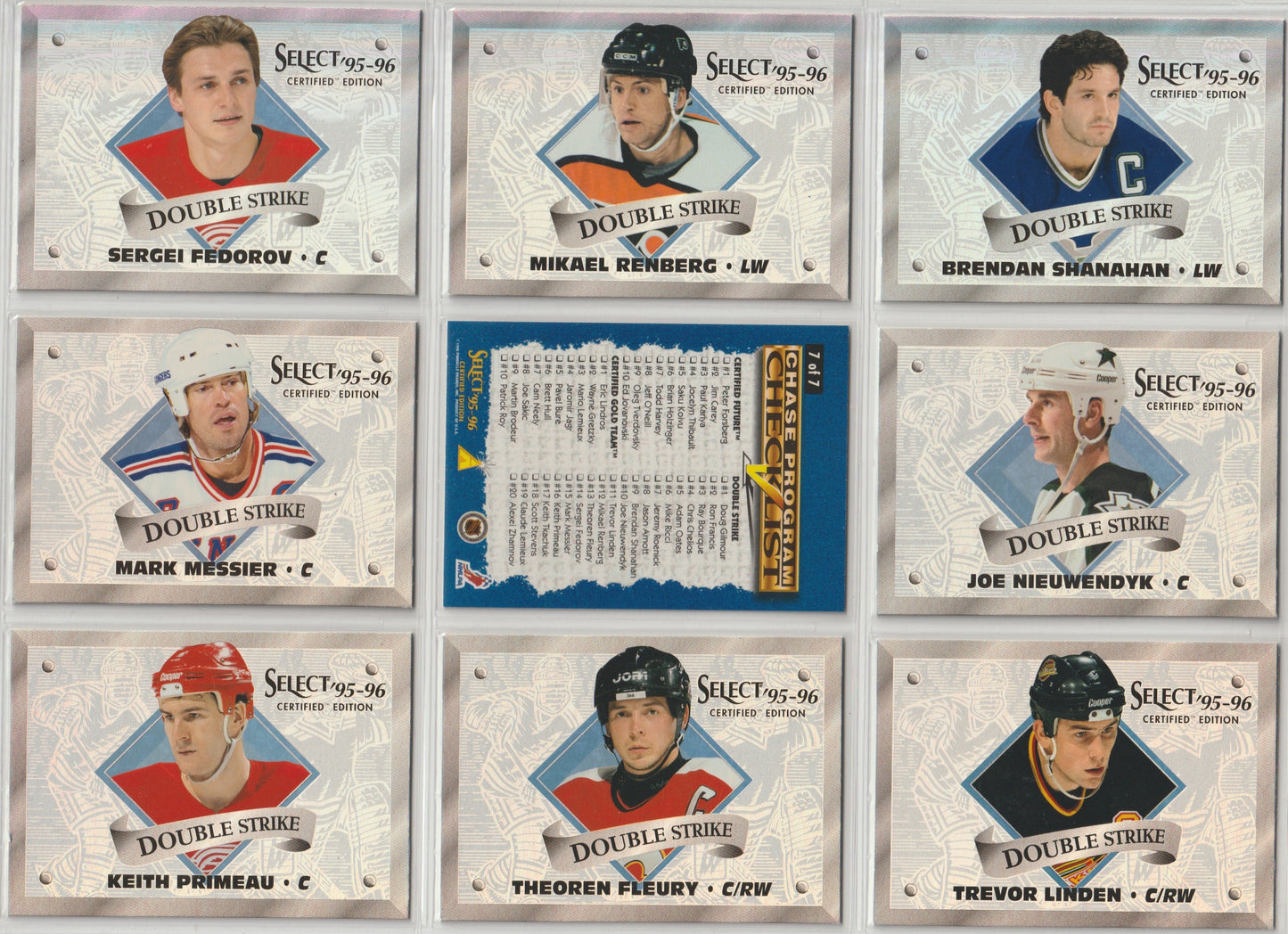 NHL 1995-96 Select Certified Double Strike - No 1 von 20 bis 20 von 20 - kompletter Satz