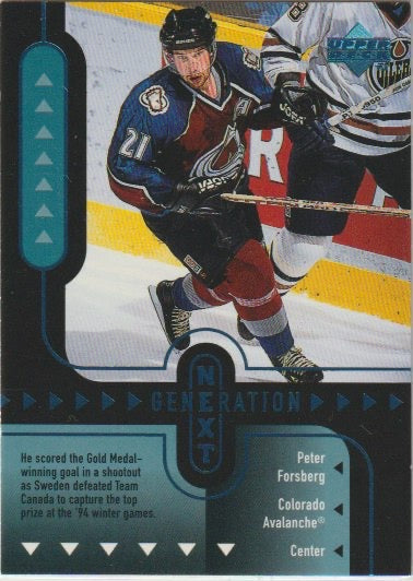 NHL 1998-99 Upper Deck Generation Next - No GN25 - Peter Forsberg / Olli Jokinen