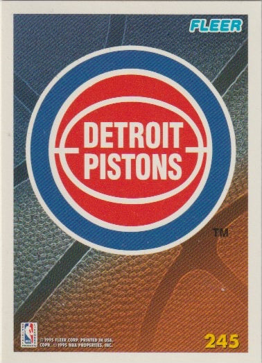 NBA 1994-95 Fleer European - No 245 - Team Logo Detroit Pistons