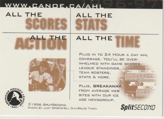 NHL 1996-97 AHL SplitSecond - No NN0 - Promotionalkarte