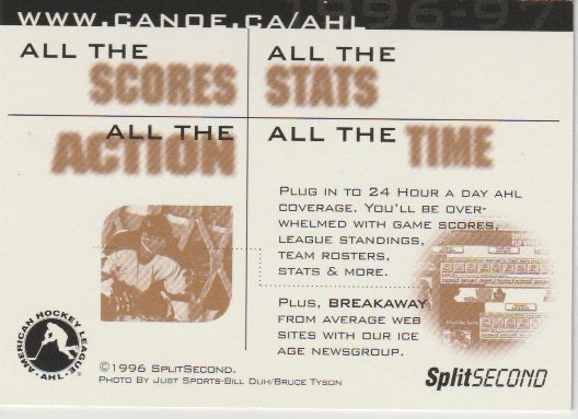 NHL 1996-97 AHL SplitSecond - No NN0 - Promotional Card