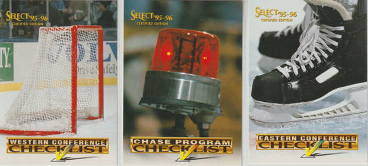 NHL 1995-96 Select Certified Checklists - No 1 - 7  - kompletter Satz