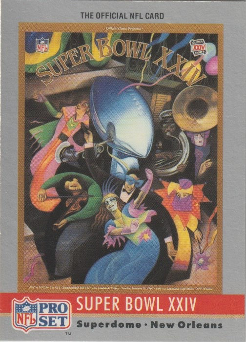 NFL 1990 ProSet Theme Art - No 24 - Super Bowl XXIV