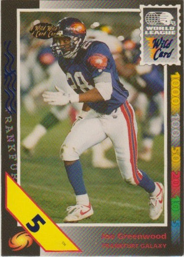 NFL 1992 Wild Card WLAF 5 Stripe - No 90 - Joe Greenwood