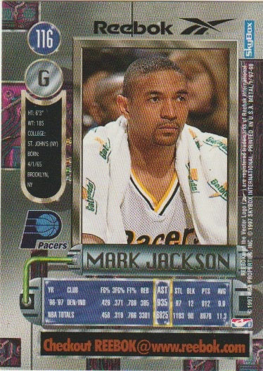 NBA 1997-98 Metal Universe Reebok Chase Bronze - No 116 - Mark Jackson