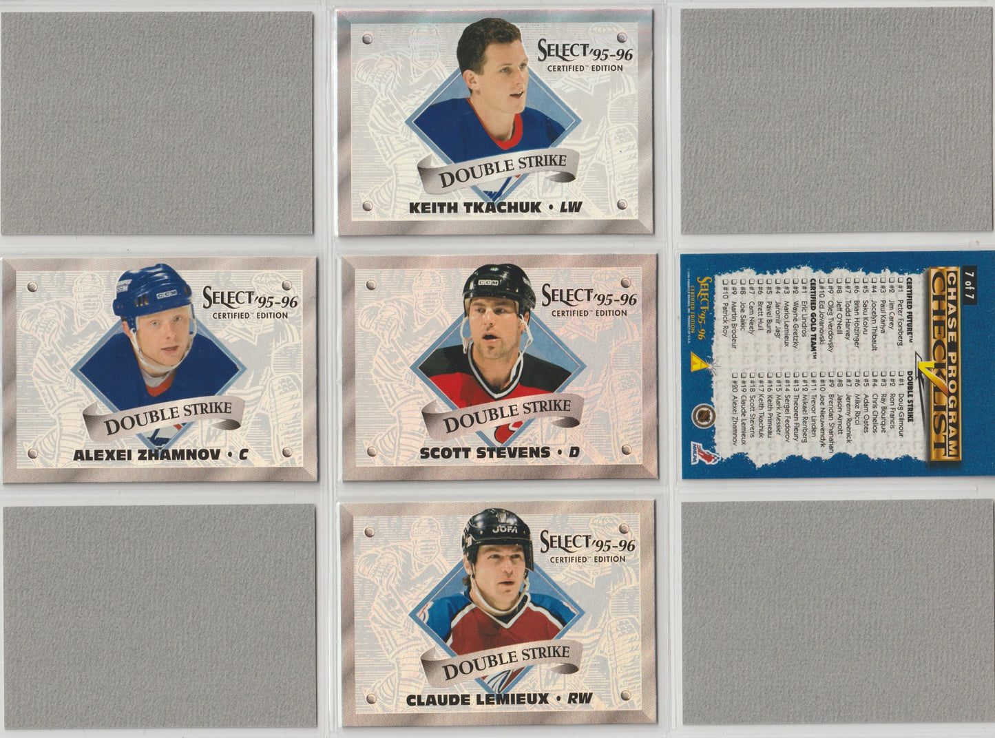 NHL 1995-96 Select Certified Double Strike - No 1 von 20 bis 20 von 20 - kompletter Satz