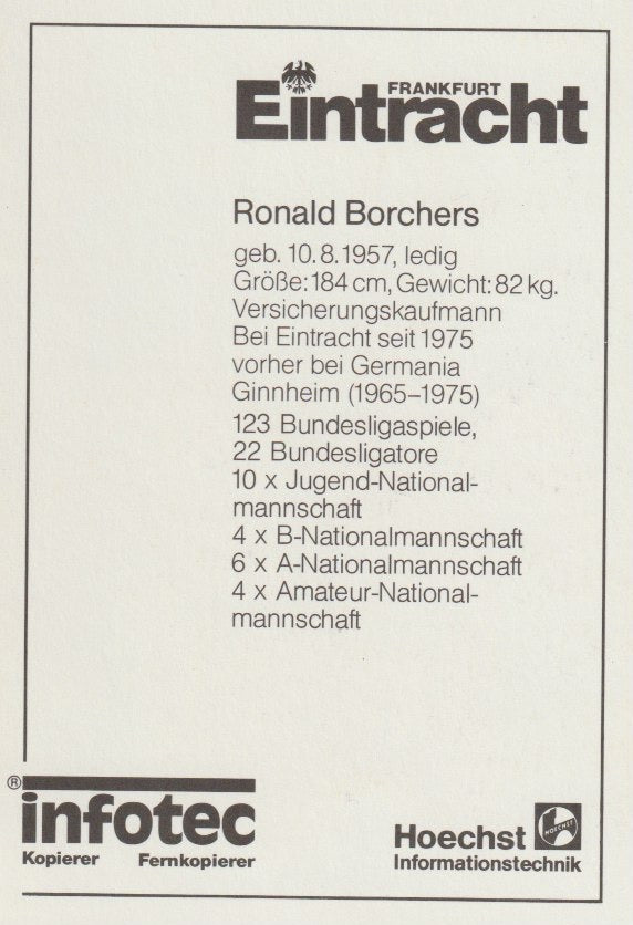 Fussball - Autogramm - Ronald Borchers