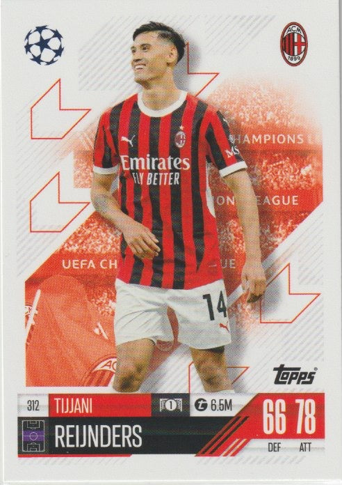 Soccer 2024-25 Match Attax UEFA Champions League - No 312 - Tijjani Reijnders