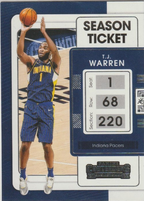 NBA 2021-22 Panini Contenders - No 100 - T.J. Warren