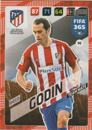 Soccer 2018 Panini FIFA 365 Adrenalyn XL - No 90 - Diego Godin