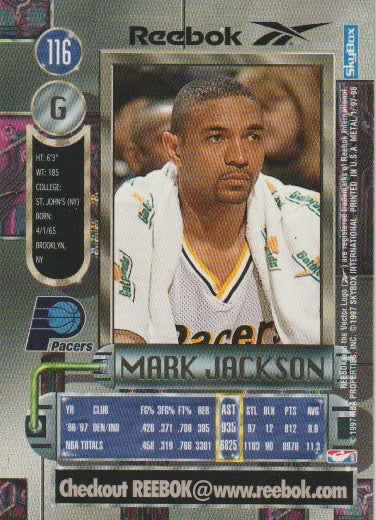 NBA 1997-98 Metal Universe Reebok Chase Silver - No 116 - Mark Jackson