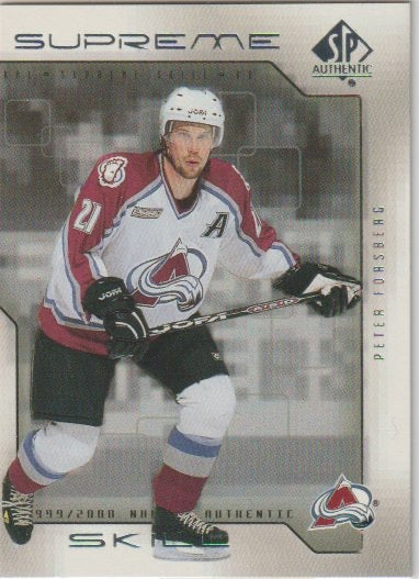 NHL 1999-00 SP Authentic Supreme Skill - No SS3 - Peter Forsberg