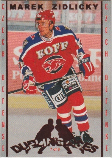 FIN 2001-02 Finnish Cardset Dueling Aces - No 7 of 8 - Marek Zidlicky / Jiri Vykoukal