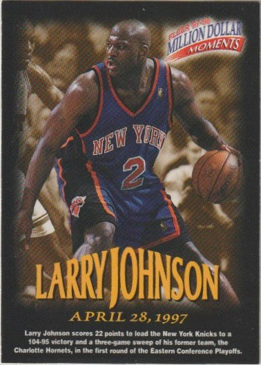 NBA 1997-98 Fleer Million Dollar Moments - No 39 - Larry Johnson