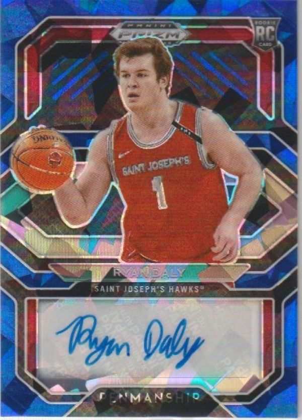 NBA 2021-22 Panini Prizm Draft Picks College Penmanship Prizms Blue Ice - No CA-RDA - Ryan Daly