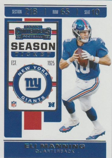 NFL 2019 Panini Contenders - No 51 - Eli Manning