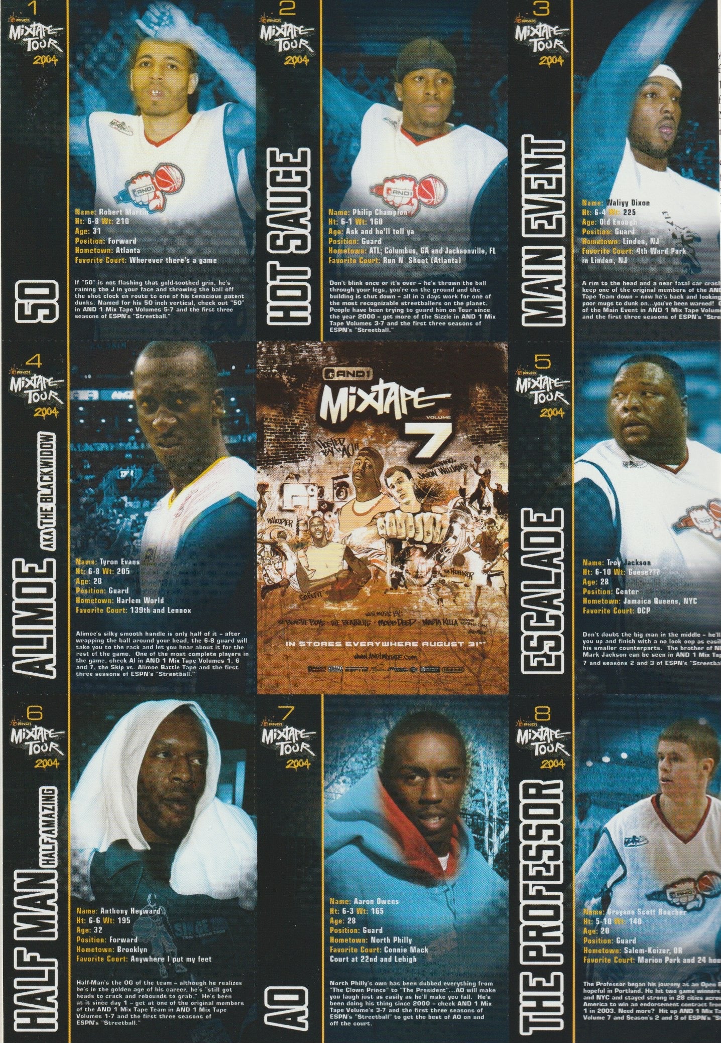 NBA 2004 AND1 Mixtape Tour 2004 - Full Sheet und NBA Beckett 9/2004