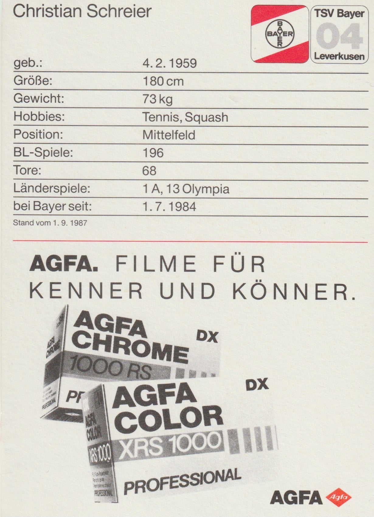 Fussball - Autogramm - Christian Schreier