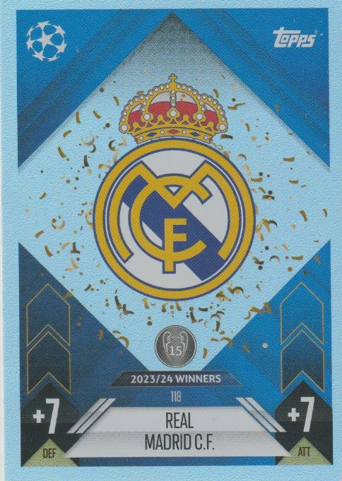 Fussball 2024-25 Match Attax UEFA Champions League Parallel Blau - No 118 - Logo Real Madrid