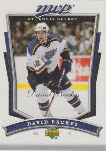 NHL 2007-08 Upper Deck MVP - No 36 - David Backes