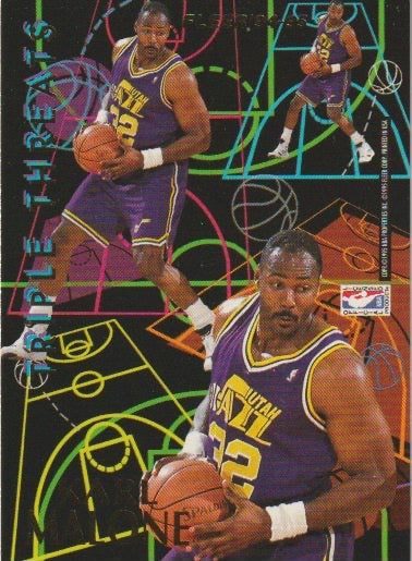 NBA 1994-95 Fleer Triple Threats - No 4 - Karl Malone / Latrell Sprewell